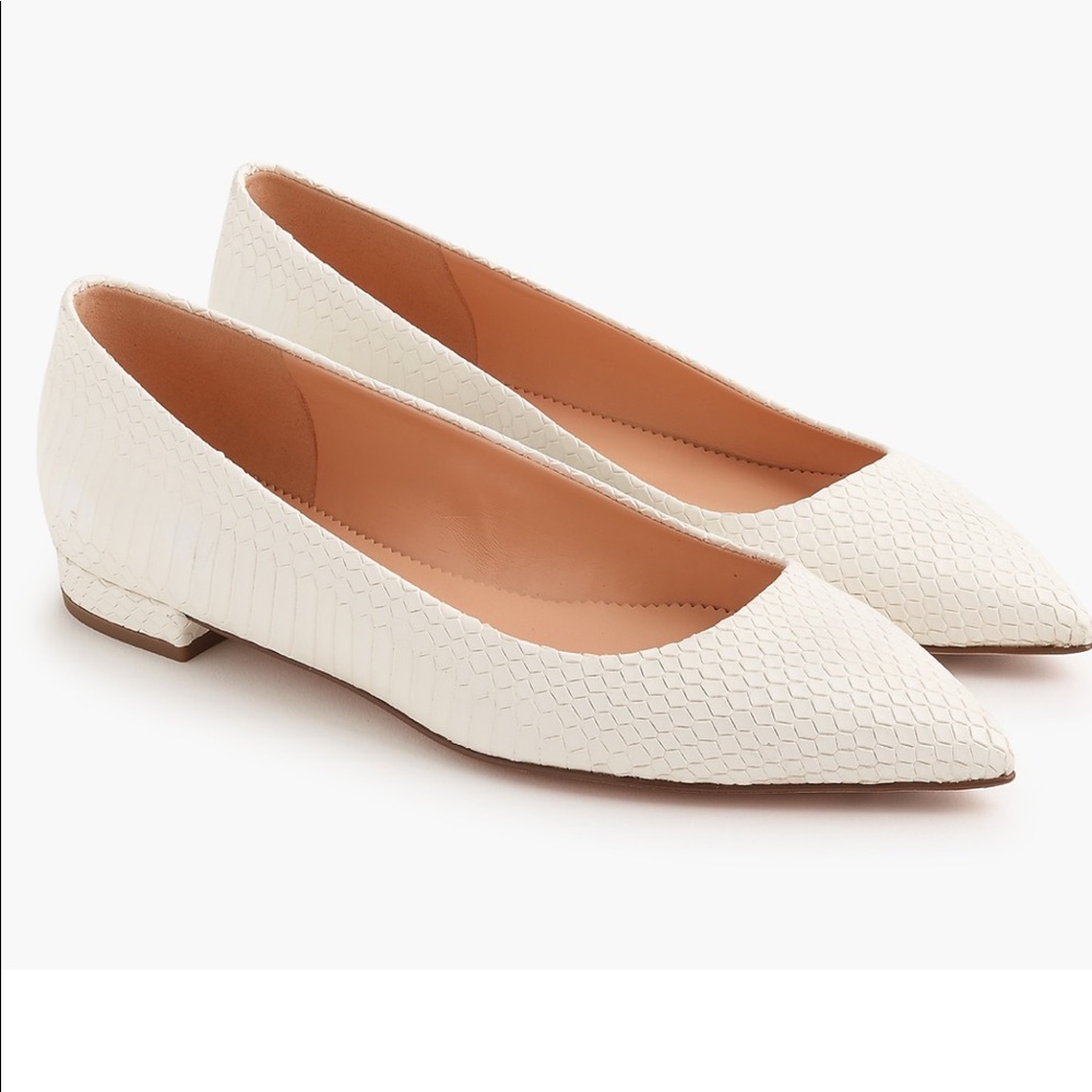 J crew white flats